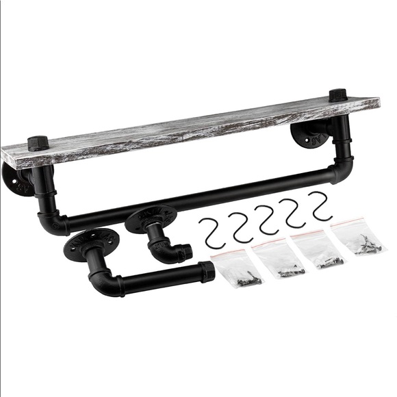 Rustic Metal RackIndustrial Hanging Wall IronPipe